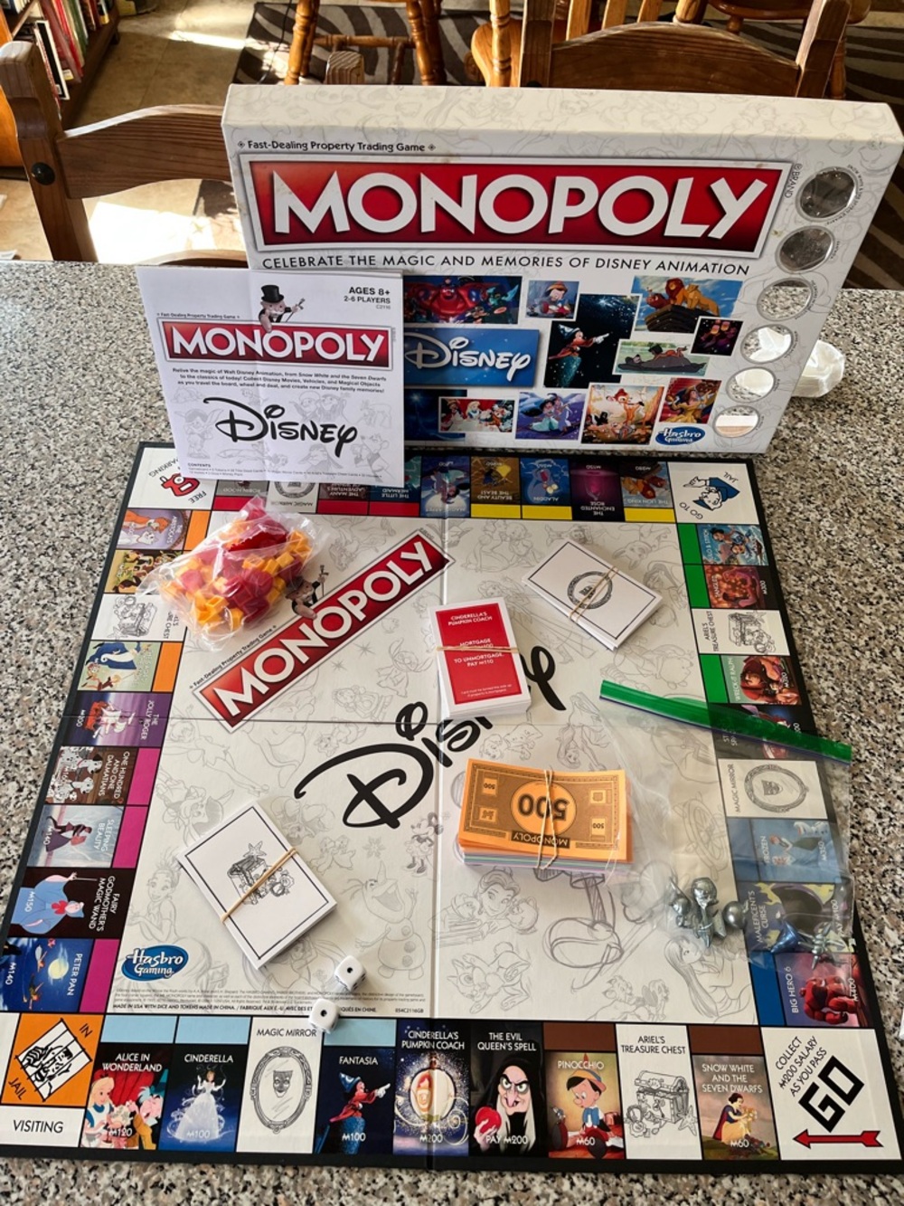 Hasbro Monopoly Disney Edition Board Game - Cinderella, Aladdin
